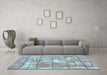 Machine Washable Abstract Light Blue Modern Rug in a Living Room, wshabs5613lblu