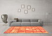 Machine Washable Abstract Orange Modern Area Rugs in a Living Room, wshabs5613org