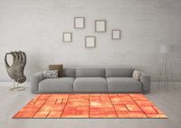 Machine Washable Abstract Orange Modern Rug, wshabs5613org