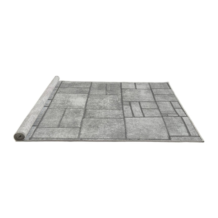 Sideview of Machine Washable Abstract Gray Modern Rug, wshabs5613gry