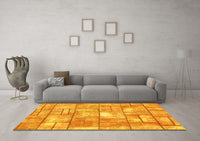 Machine Washable Abstract Yellow Modern Rug, wshabs5613yw