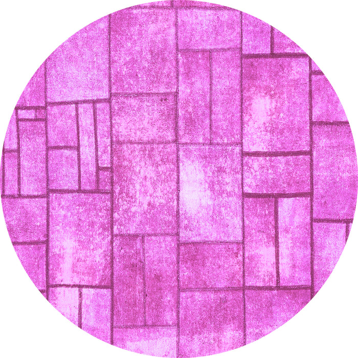 Round Machine Washable Abstract Purple Modern Area Rugs, wshabs5613pur