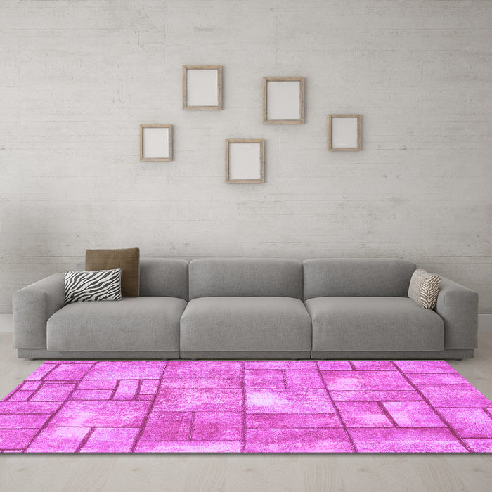 Machine Washable Abstract Purple Modern Area Rugs in a Living Room, wshabs5613pur