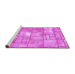 Sideview of Machine Washable Abstract Purple Modern Area Rugs, wshabs5613pur
