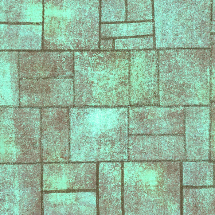 Machine Washable Abstract Turquoise Modern Area Rugs, wshabs5613turq