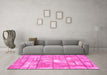 Machine Washable Abstract Pink Modern Rug in a Living Room, wshabs5613pnk