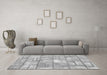 Machine Washable Abstract Gray Modern Rug in a Living Room,, wshabs5613gry