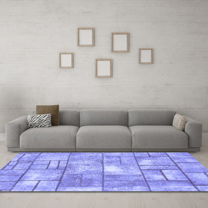 Machine Washable Abstract Blue Modern Rug in a Living Room, wshabs5613blu