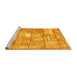 Sideview of Machine Washable Abstract Yellow Modern Rug, wshabs5613yw