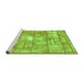 Sideview of Machine Washable Abstract Green Modern Area Rugs, wshabs5613grn