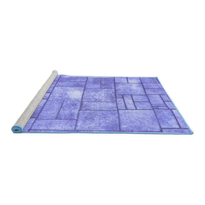 Sideview of Machine Washable Abstract Blue Modern Rug, wshabs5613blu