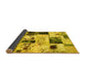 Sideview of Patchwork Yellow Transitional Rug, abs5614yw