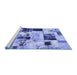 Sideview of Machine Washable Patchwork Blue Transitional Rug, wshabs5614blu