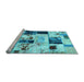 Sideview of Machine Washable Patchwork Light Blue Transitional Rug, wshabs5614lblu
