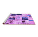 Sideview of Machine Washable Patchwork Purple Transitional Area Rugs, wshabs5614pur