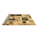 Sideview of Machine Washable Patchwork Brown Transitional Rug, wshabs5614brn