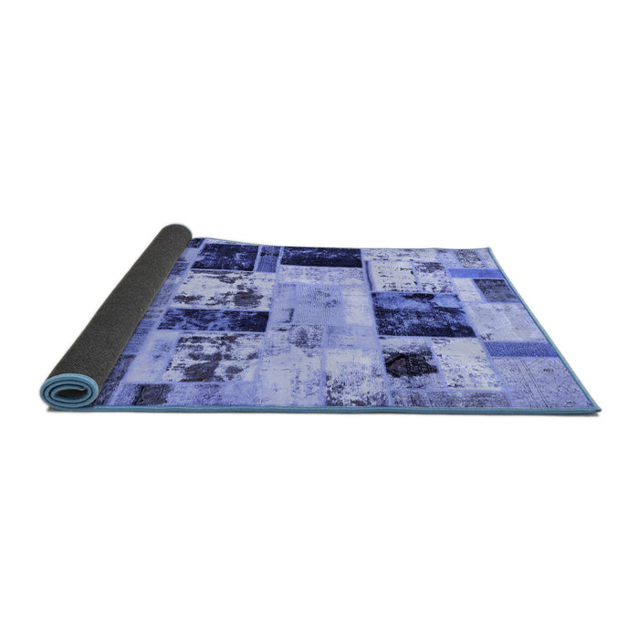 Sideview of Patchwork Blue Transitional Rug, abs5614blu