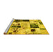 Sideview of Machine Washable Patchwork Yellow Transitional Rug, wshabs5614yw