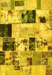 Patchwork Yellow Transitional Rug, abs5614yw