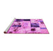 Sideview of Machine Washable Patchwork Pink Transitional Rug, wshabs5614pnk