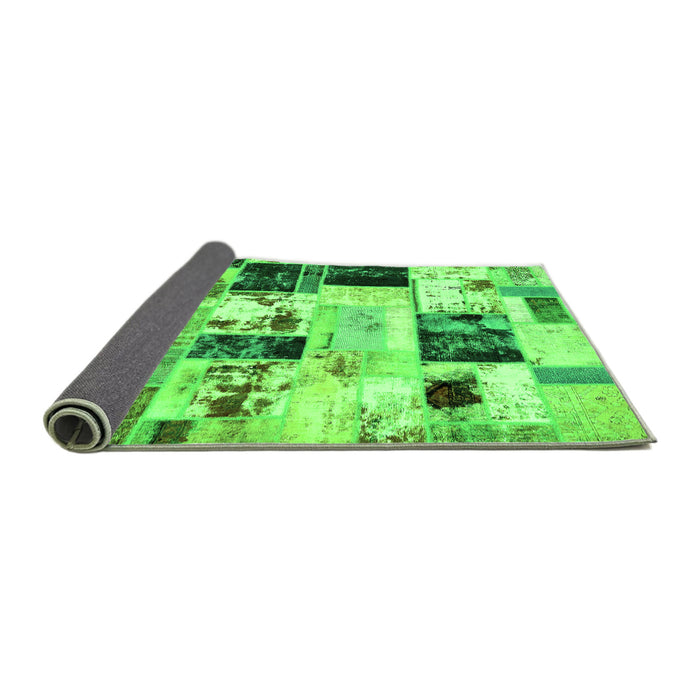 Sideview of Patchwork Green Transitional Rug, abs5614grn