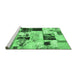 Sideview of Machine Washable Patchwork Emerald Green Transitional Area Rugs, wshabs5614emgrn