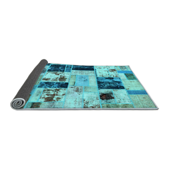 Sideview of Patchwork Light Blue Transitional Rug, abs5614lblu