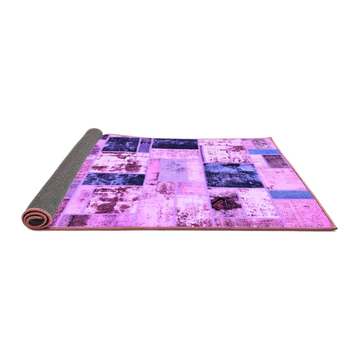 Sideview of Patchwork Purple Transitional Rug, abs5614pur