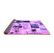 Sideview of Patchwork Purple Transitional Rug, abs5614pur