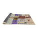 Sideview of Abstract Mauve Taupe Purple Patchwork Rug, abs5615