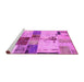 Sideview of Machine Washable Patchwork Pink Transitional Rug, wshabs5615pnk