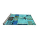 Sideview of Machine Washable Patchwork Light Blue Transitional Rug, wshabs5615lblu