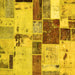 Square Patchwork Yellow Transitional Rug, abs5615yw