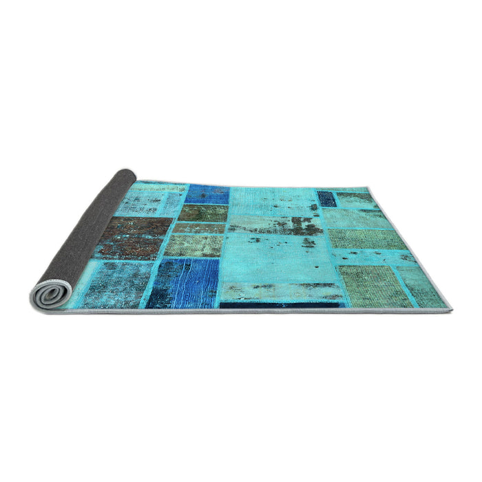 Sideview of Patchwork Light Blue Transitional Rug, abs5615lblu