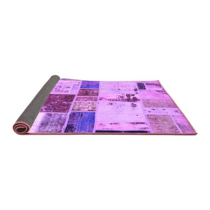Sideview of Patchwork Purple Transitional Rug, abs5615pur