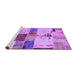Sideview of Machine Washable Patchwork Purple Transitional Area Rugs, wshabs5615pur