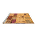 Sideview of Machine Washable Patchwork Orange Transitional Area Rugs, wshabs5615org