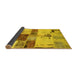 Sideview of Patchwork Yellow Transitional Rug, abs5615yw