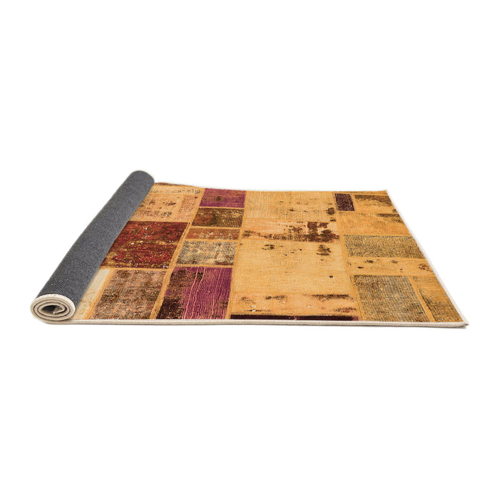 Sideview of Patchwork Orange Transitional Rug, abs5615org