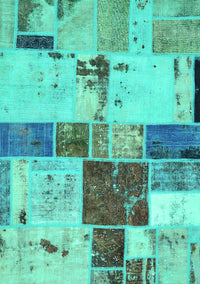 Patchwork Turquoise Transitional Rug, abs5615turq