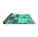 Sideview of Patchwork Turquoise Transitional Rug, abs5615turq