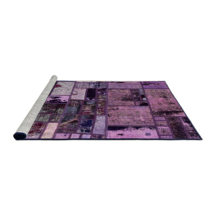 Sideview of Machine Washable Abstract Plum Purple Rug, wshabs5616