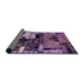 Sideview of Abstract Plum Purple Patchwork Rug, abs5616