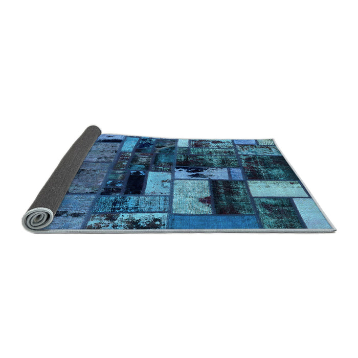 Sideview of Patchwork Light Blue Transitional Rug, abs5616lblu