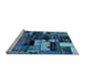Sideview of Machine Washable Patchwork Light Blue Transitional Rug, wshabs5616lblu