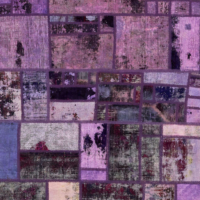 Abstract Plum Purple Patchwork Rug, abs5616