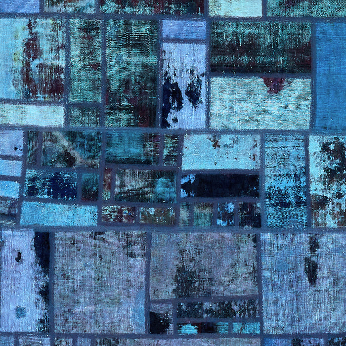 Patchwork Light Blue Transitional Rug, abs5616lblu