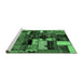 Sideview of Machine Washable Patchwork Emerald Green Transitional Area Rugs, wshabs5616emgrn