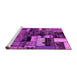 Sideview of Machine Washable Patchwork Pink Transitional Rug, wshabs5616pnk