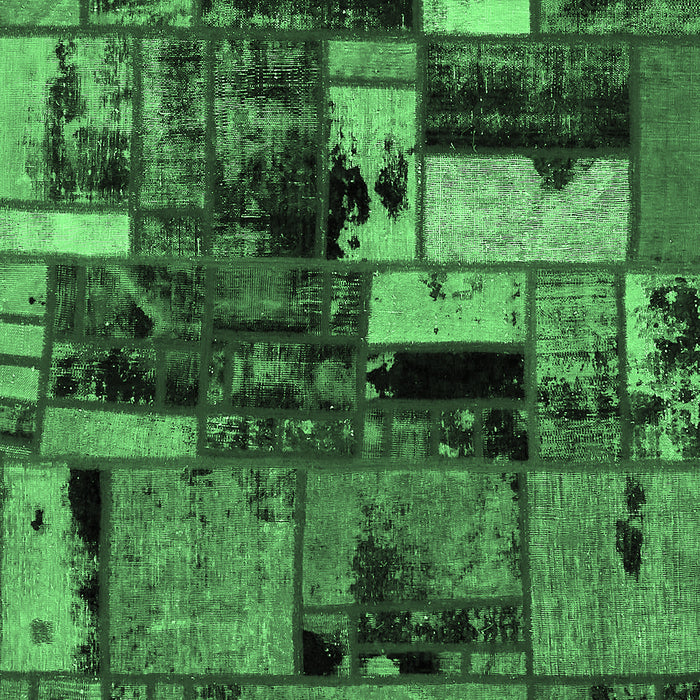 Patchwork Emerald Green Transitional Rug, abs5616emgrn